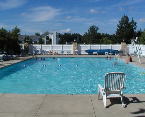 Pool Area at Clubhouse Detail at Grand Bay Apartments and Townhomes