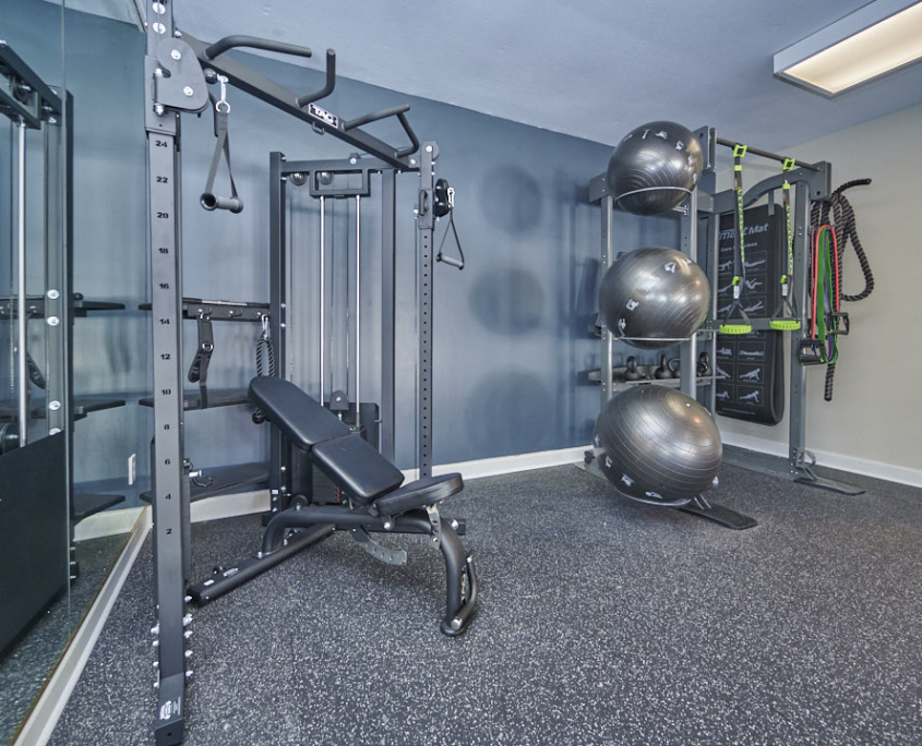 Grand Bay Apartments and Townhomes Clubhouse and Leasing Office Fitness Detail